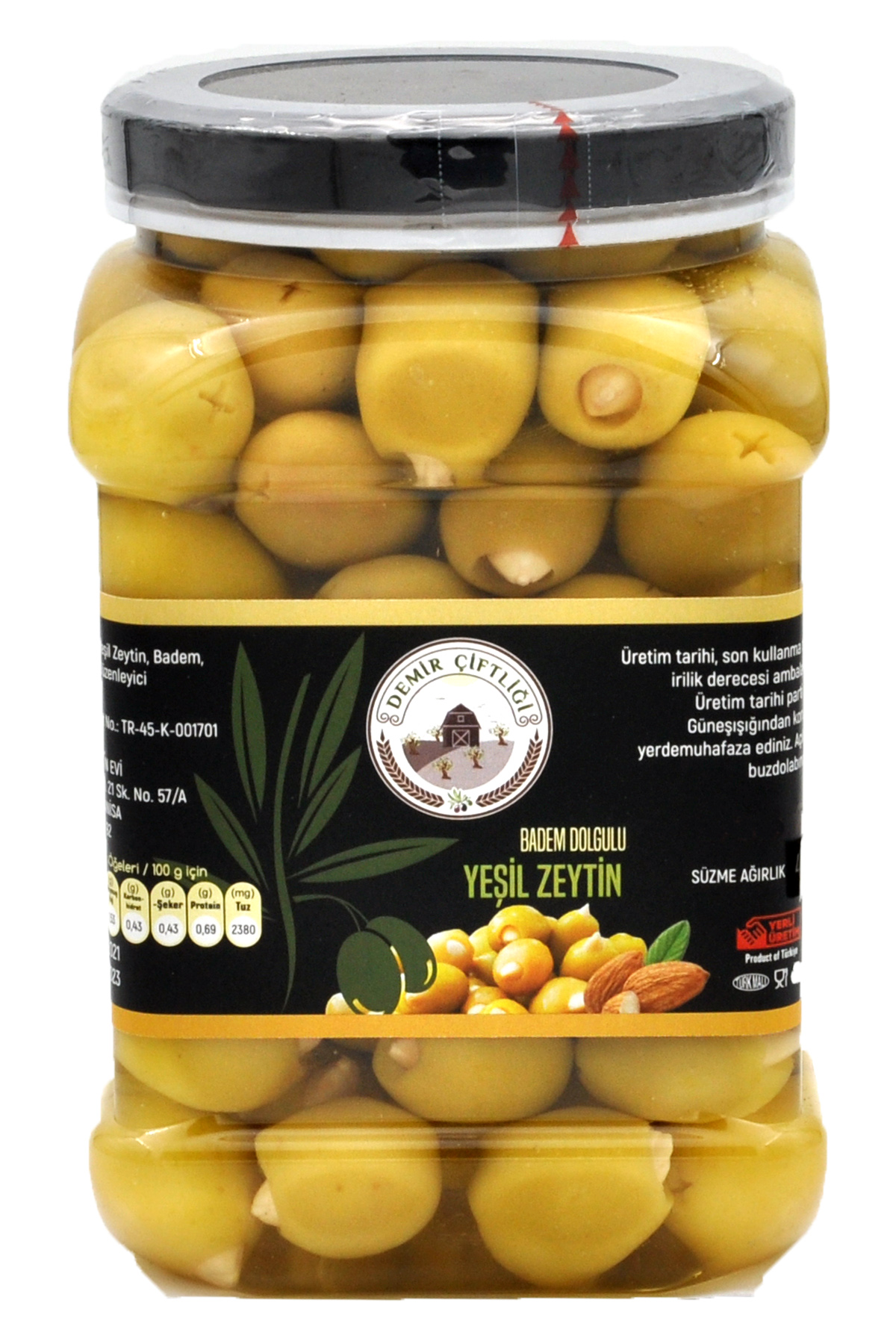 Badem Dolgulu Yeşil Zeytin  1 KG