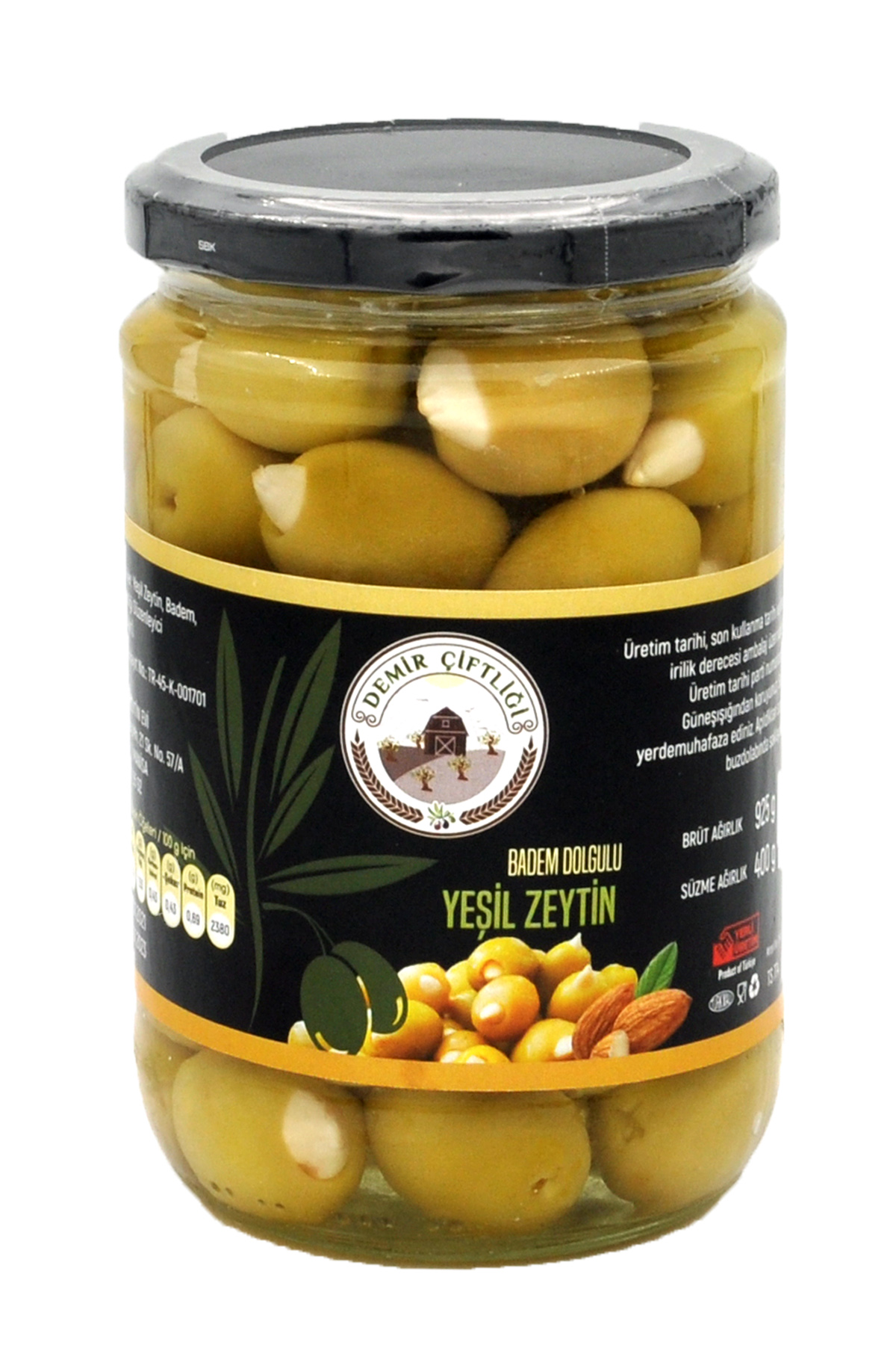 Badem Dolgulu Yeşil Zeytin  400 G