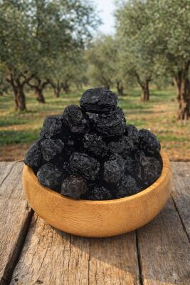 Çok Az Tuzlu Gemlik Kuru Sele Siyah Zeytin (%2-3 Tuzlu) 1 KG - 2