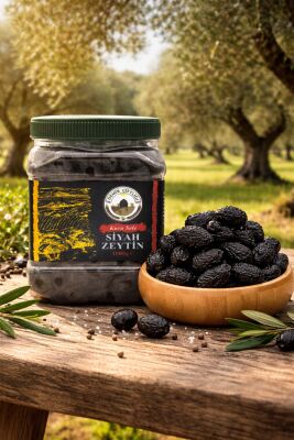 Çok Az Tuzlu Uslu Kuru Sele Siyah Zeytin (%2-3 Tuzlu) 1 KG