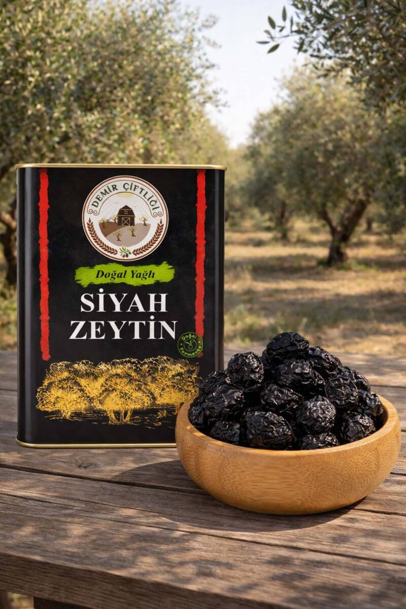 Çok Az Tuzlu Uslu Kuru Sele Siyah Zeytin (%2-3 Tuzlu) 9 KG - 1