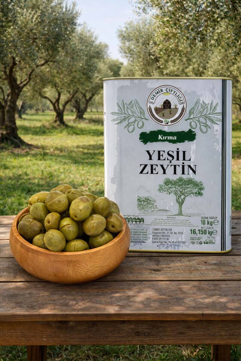 Gemlik Kırma Yeşil Zeytin 10 KG - 1