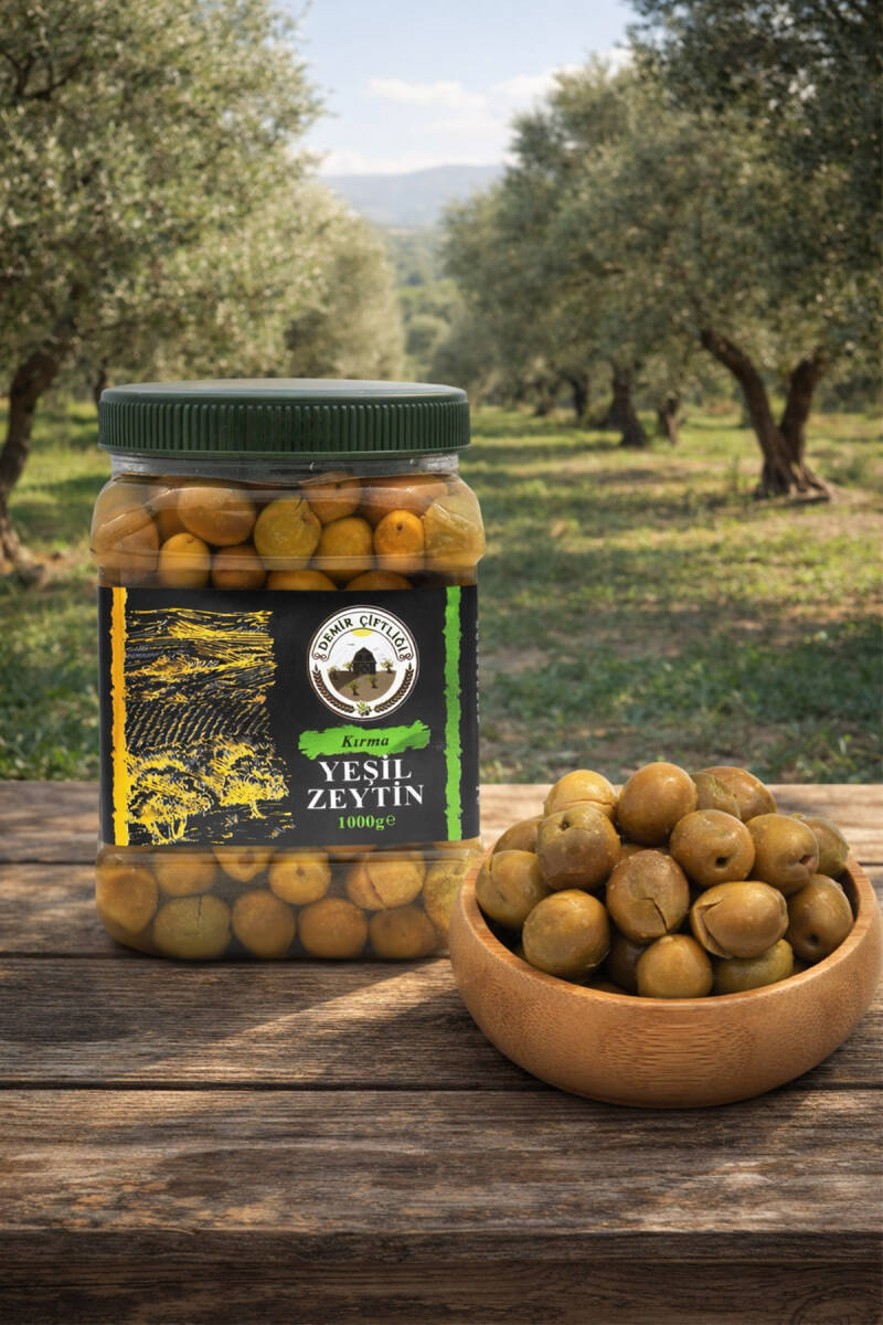 Edremit Kırma Yeşil Zeytin 1 KG Yeni Mahsül  - 1