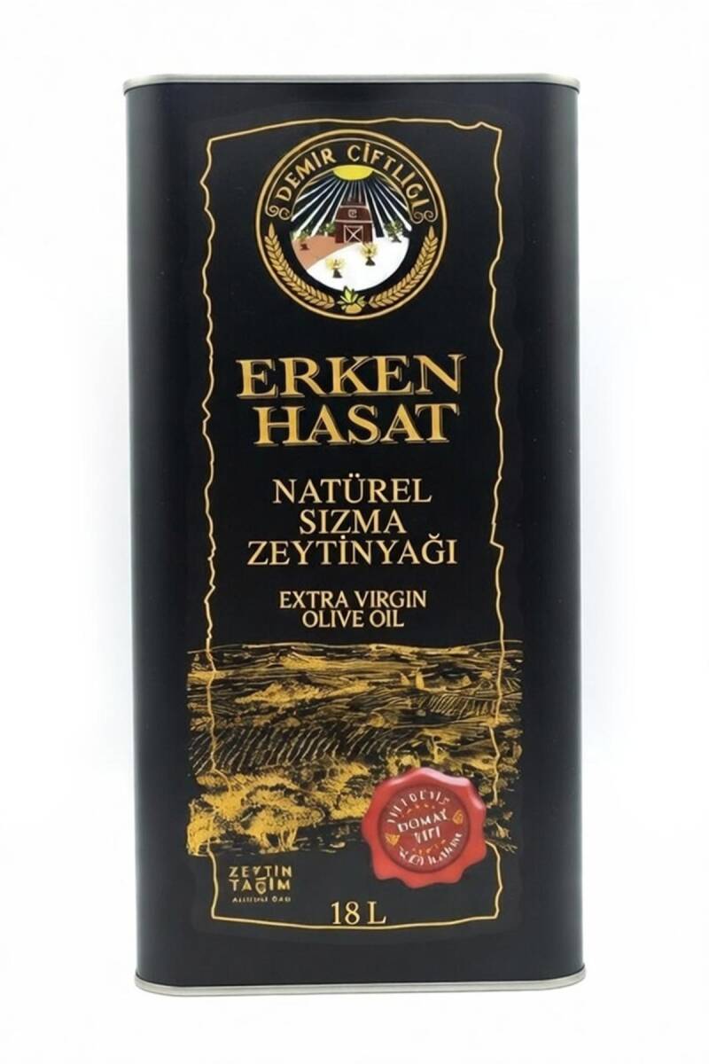 Erken Hasat Soğuk Sıkım Naturel Sızma Zeytinyağı 18 L Teneke (2025-2026 Yeni Hasat) - 3