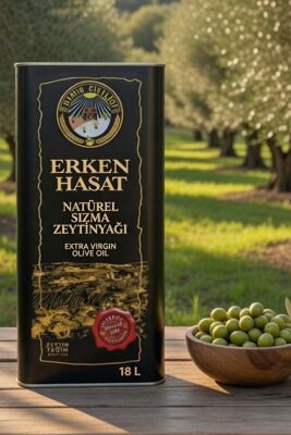 Erken Hasat Soğuk Sıkım Naturel Sızma Zeytinyağı 18 L Teneke (2025-2026 Yeni Hasat)