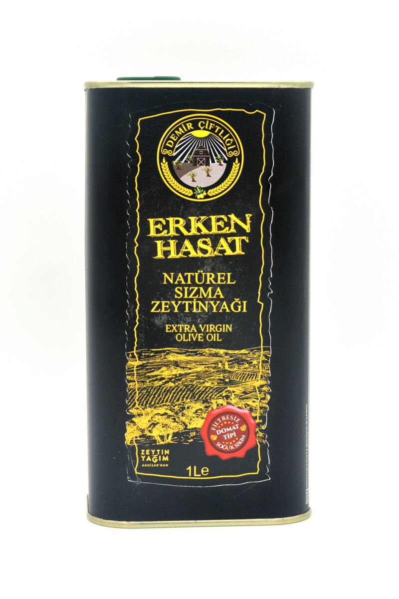 Erken Hasat Soğuk Sıkım Naturel Sızma Zeytinyağı 1 L Teneke (2025-2026 Yeni Hasat)  - 3
