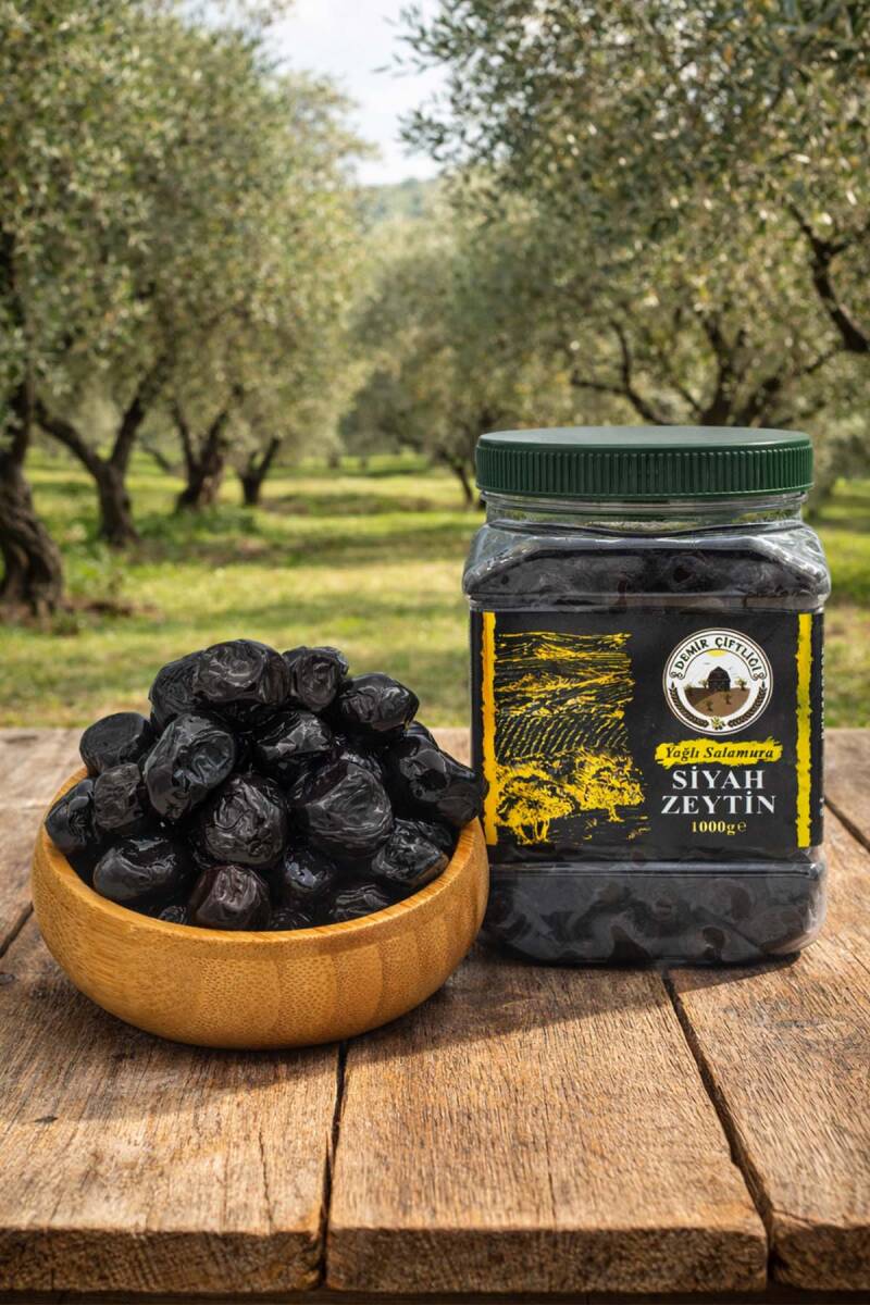 Gemlik Yağlı Sele Az Tuzlu Siyah Zeytin (291-320  Kalibre - S Boy) 1 KG - 1