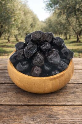 Gemlik Yağlı Sele Az Tuzlu Siyah Zeytin (291-320  Kalibre - S Boy) 1 KG - 2